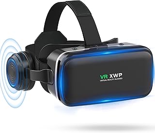 XWP Casque VR 3D pour Téléphone, Lunettes De Réalité Virtuelle (VR) avec Écouteurs, Lentilles HD, pour iPhone Et Android (4,7–6,8