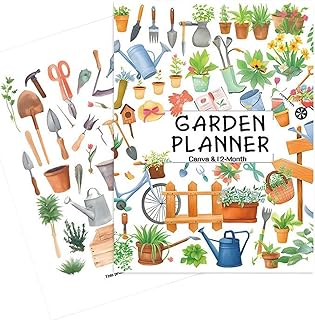 Livre de jardinage | Planificateur de jardin complet et carnet de bord, carnet de planification de jardinage, suivi de l'entretien des plantes de 12 mois pour les agriculteurs