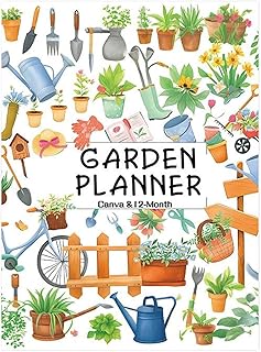 Carnet de Jardin,Livre de Jardin Potager sur 12 Mois | Suivi des Cahier de Planification pour Passionnés Serre Famille Potager surélevé Arrière-cour