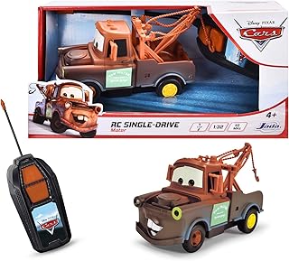 Jada Toys 203081009 Voiture radiocommandée Cars Mater, échelle 1:32, 27 MHz, portée 10 m, Fonction Avant Droit et arrière Courbe, 14 cm, pour Enfants de 4 Ans et Plus