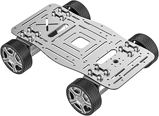 Yahboom 4WD Kit Robot à Quatre Roues Motrices 310 Moteur Robot Car Chassis Smart DIY Science Convient pour Raspberry Pi 4B/UNO R3/Jetson Poreux Embouts pour Expansion