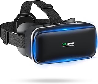 XWP Casque VR 3D avec Lentilles HD Anti-Lumière Bleue, Lunettes De Réalité Virtuelle (VR) pour Téléphone Portable, pour iPhone&Android (4,7–6,8