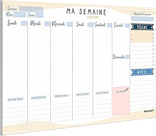 Planning Semaine - Planificateur A4, Agenda Planner Semainier - Weekly Planner, Agenda To Do List Bloc Note Francais - Planning Hebdomadaire Au Design Exclusif